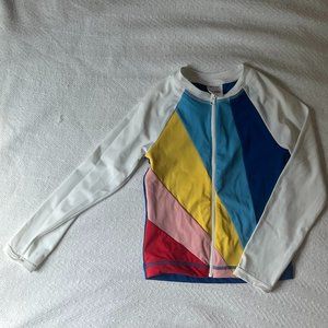 Hanna Andersson Rash Guard Full-Zip Girls Size 6-7 EUC